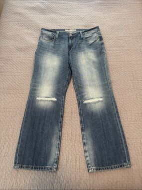 Express Jeans Kingston Classic Fit Straight Leg Ripped Jeans